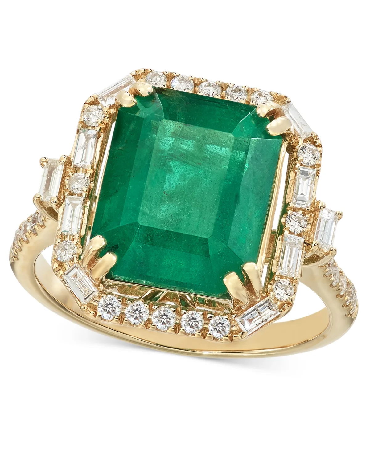 Effy Emerald (5-1/2 ct. t.w.) & Diamond (1/2 ct. t.w.) Statement Ring in 14k Gold or 14k White Gold