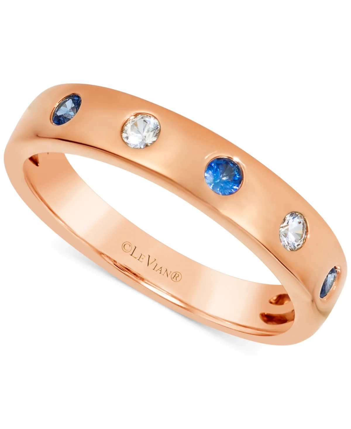 Anywear Everywear Blueberry Sapphire (1/6 ct. t.w.) or Pink Sapphire (1/6 ct. t.w.) & White Sapphire (1/10 ct. t.w.) Ring in 14k Honey Gold by Le Vian