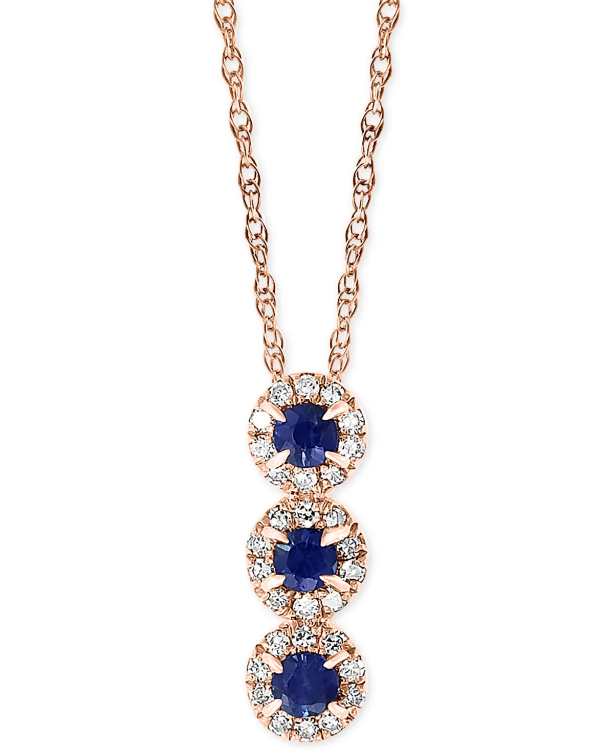 (1/6 ct. t.w.) & Diamond (1/10 ct. t.w.) 18" Pendant Necklace in 14k Rose Gold by Lali Jewels
