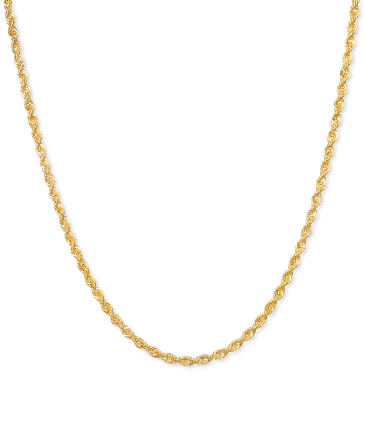Sparkle Rope 18" Chain Necklace (2mm) in 14k Gold