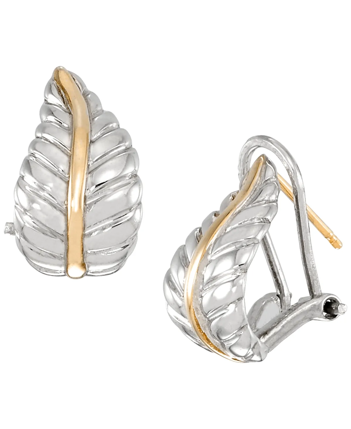 Leaf Stud Earrings in 14K Yellow Gold Over Sterling Silver by Macy's