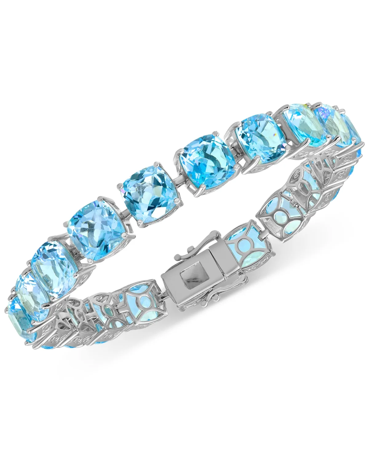 Cushion Tennis Bracelet (47 ct. t.w.) in Sterling Silver by Macy's