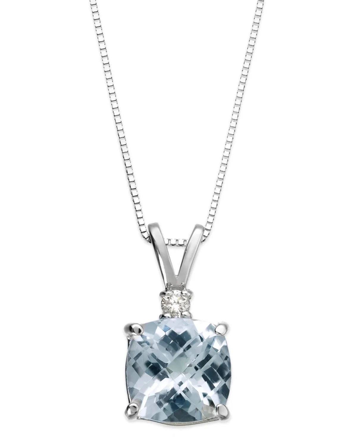 (1-1/3 ct. tw.) and Diamond Accent Pendant Necklace in 14k White Gold by Macy's