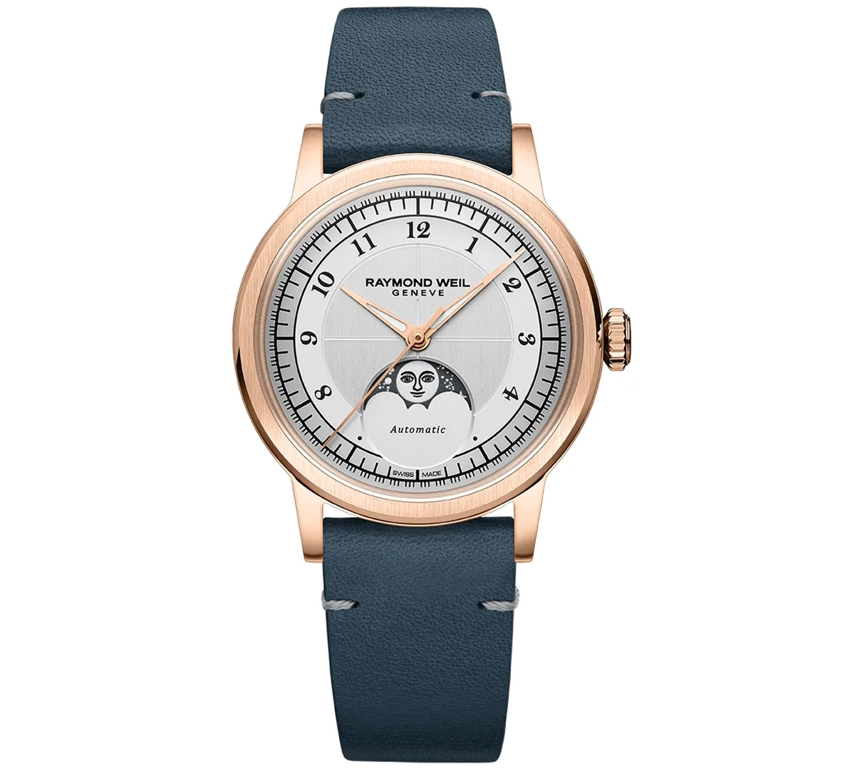 Millesime Automatic Moon Phase Silver Dial Watch 35mm by Raymond Weil