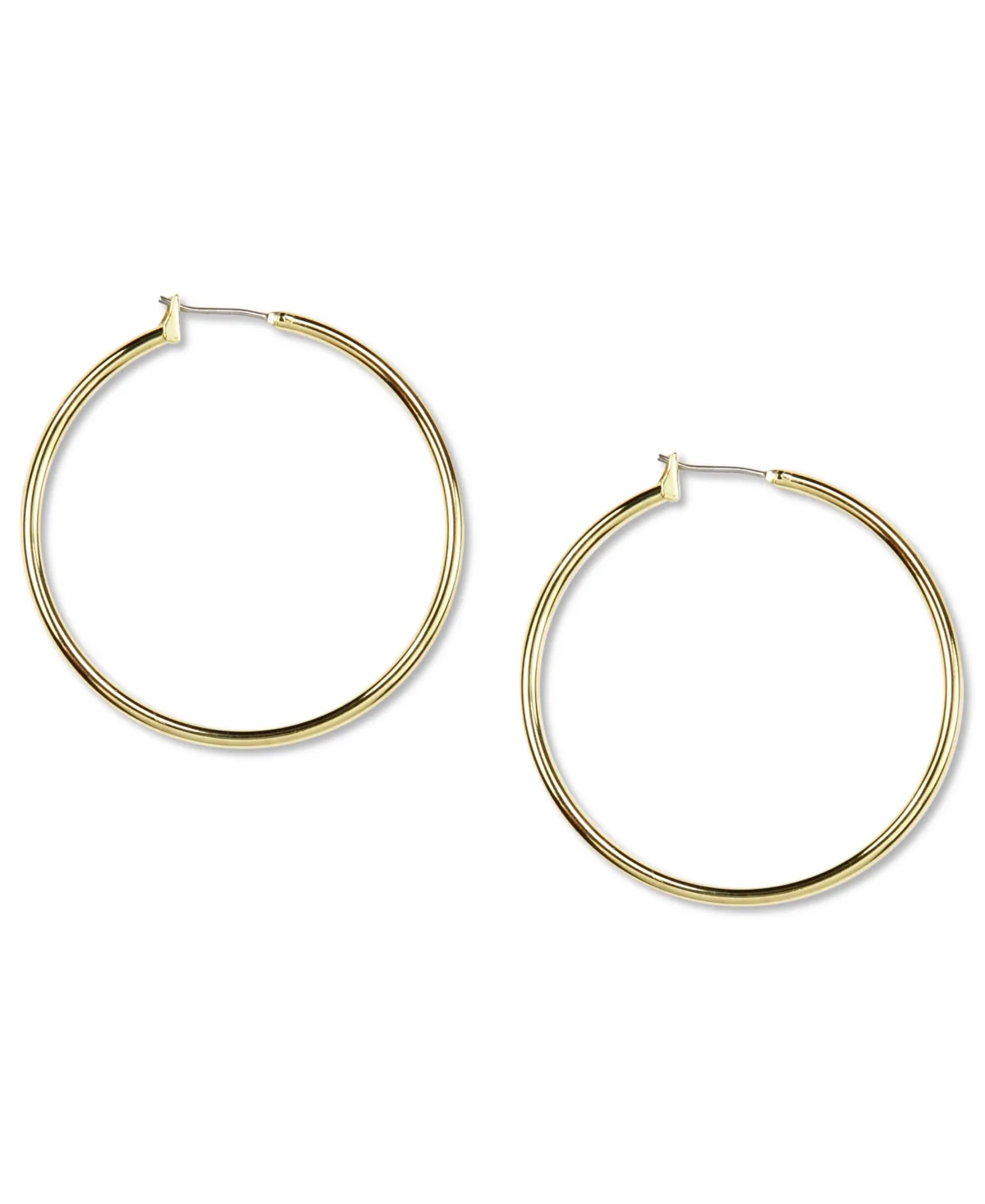 Gold-Tone Thin Hoop Earrings, 1.6" by Anne Klein