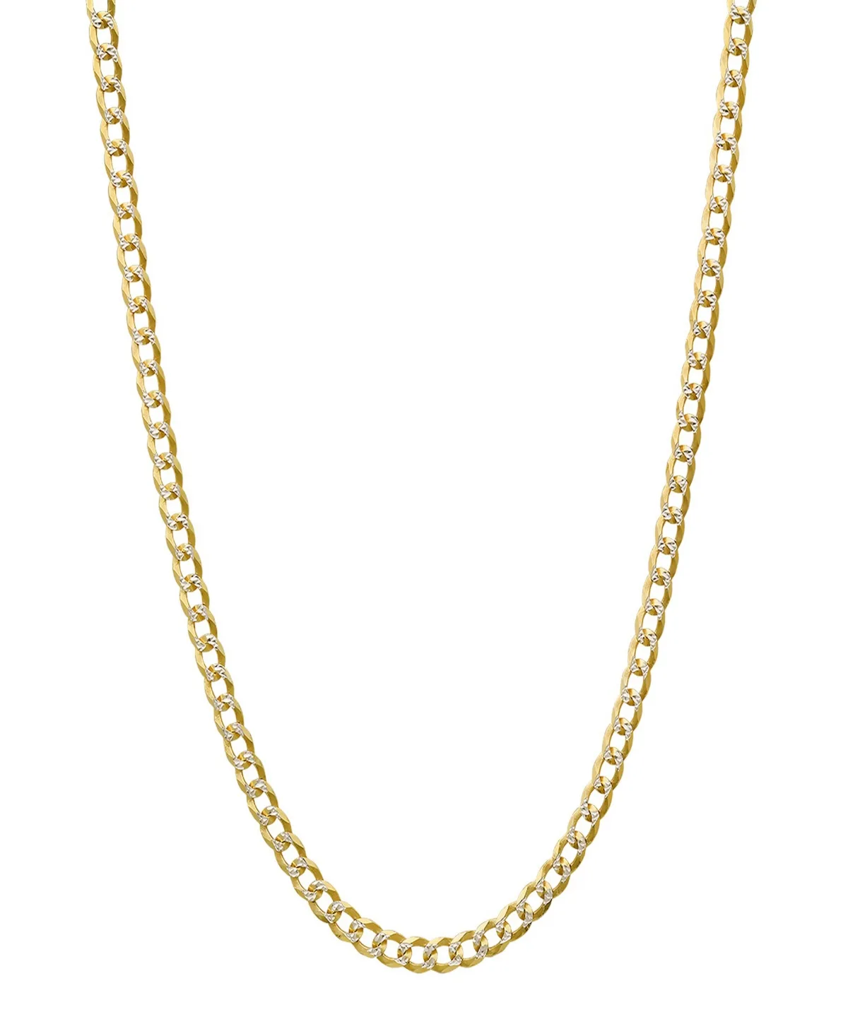 Gold Plated and Sterling Silver Cuban Superflat Necklace by Steeltime