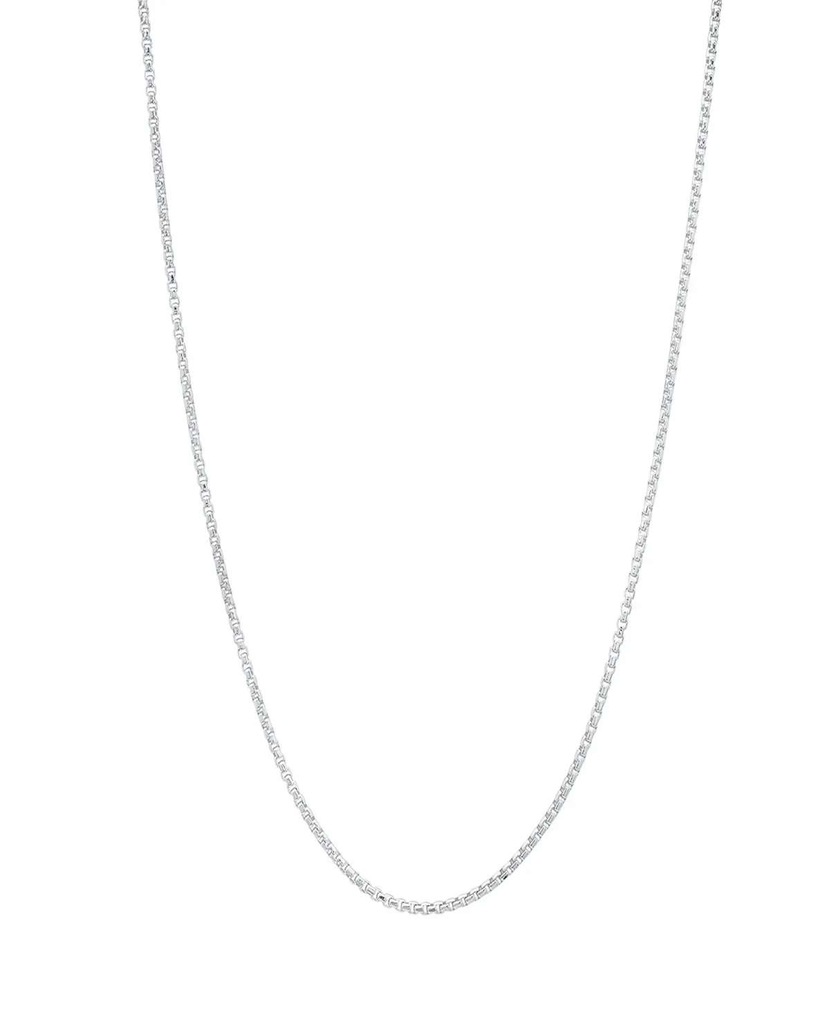 Sterling Silver Box Chain Necklace by Steeltime