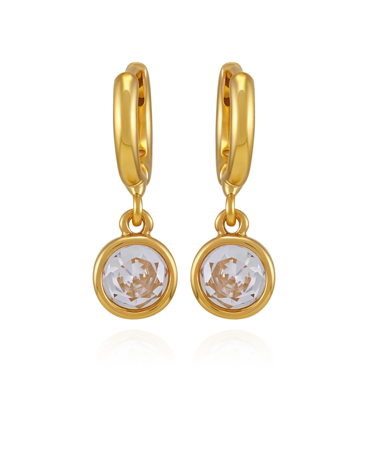 Cubic Zirconia Drop Huggie Hoop Earrings