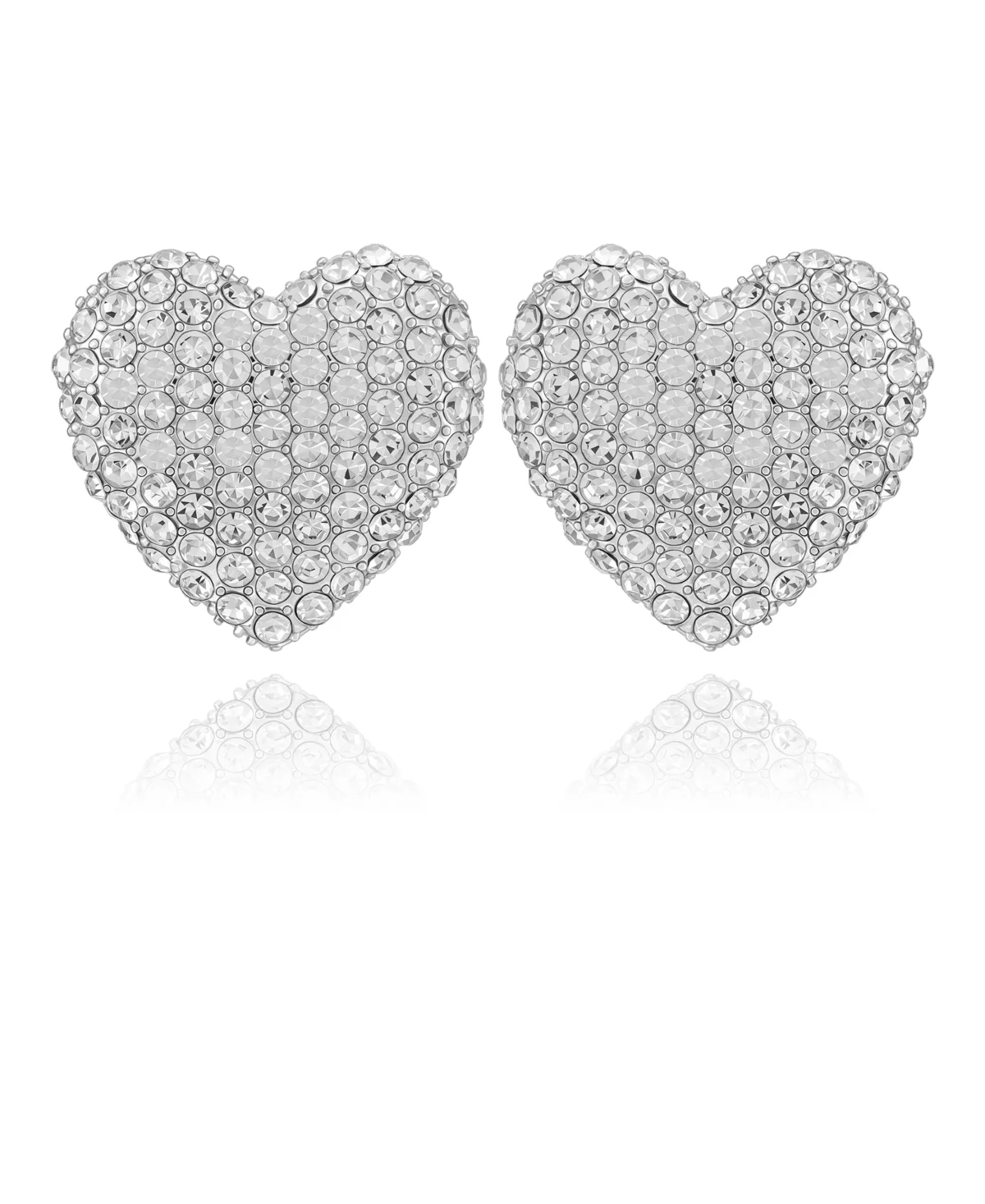 Glass Stone Heart Stud Earrings by Guess