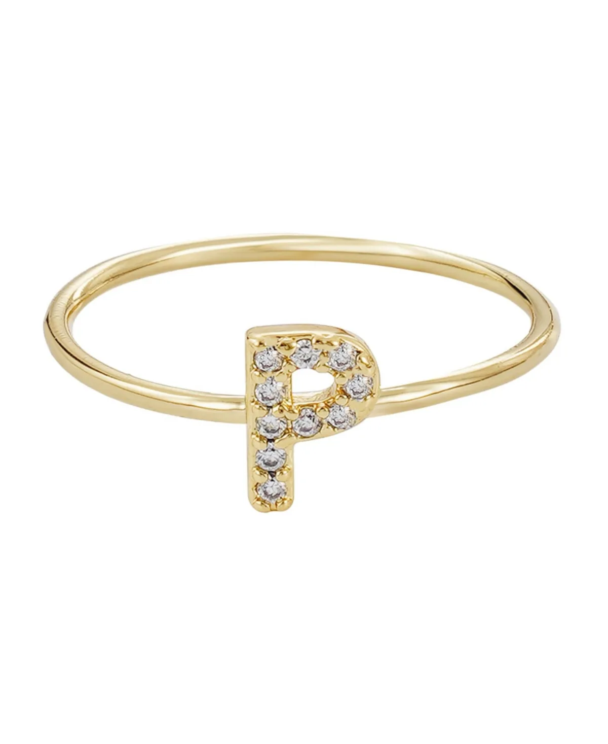 Cubic Zirconia Pave Initial Ring a Sz 6 by Adornia