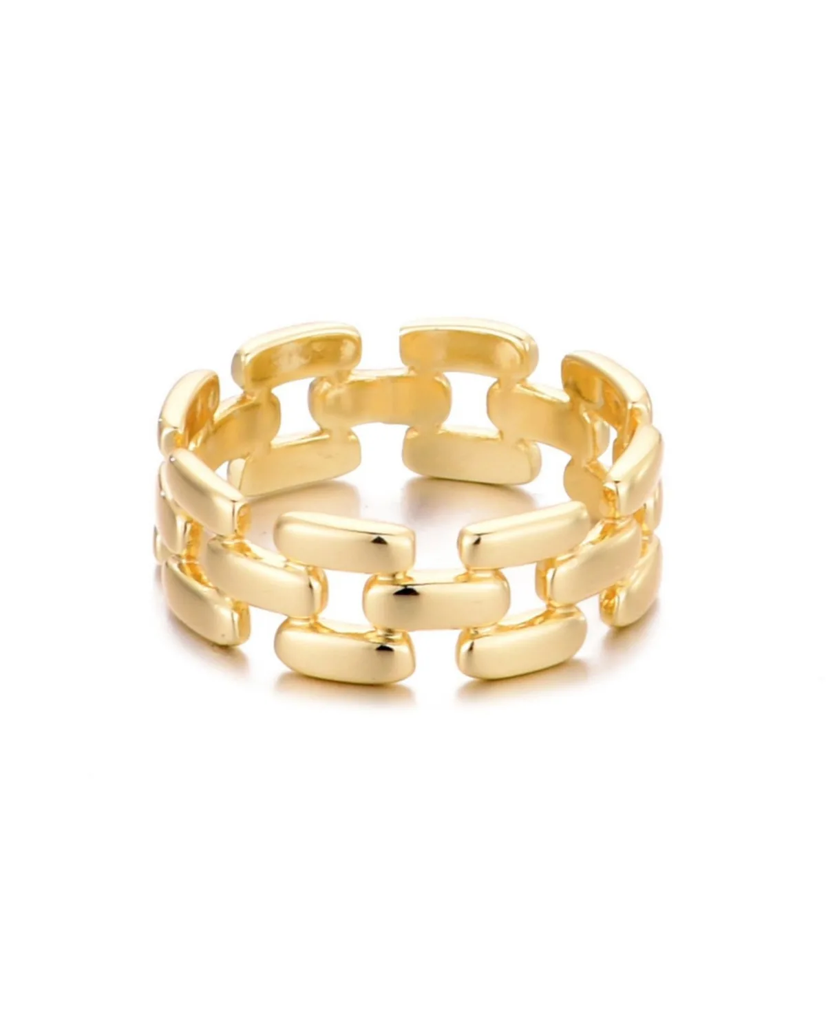 Grid Pattern Band Ring by Adornia