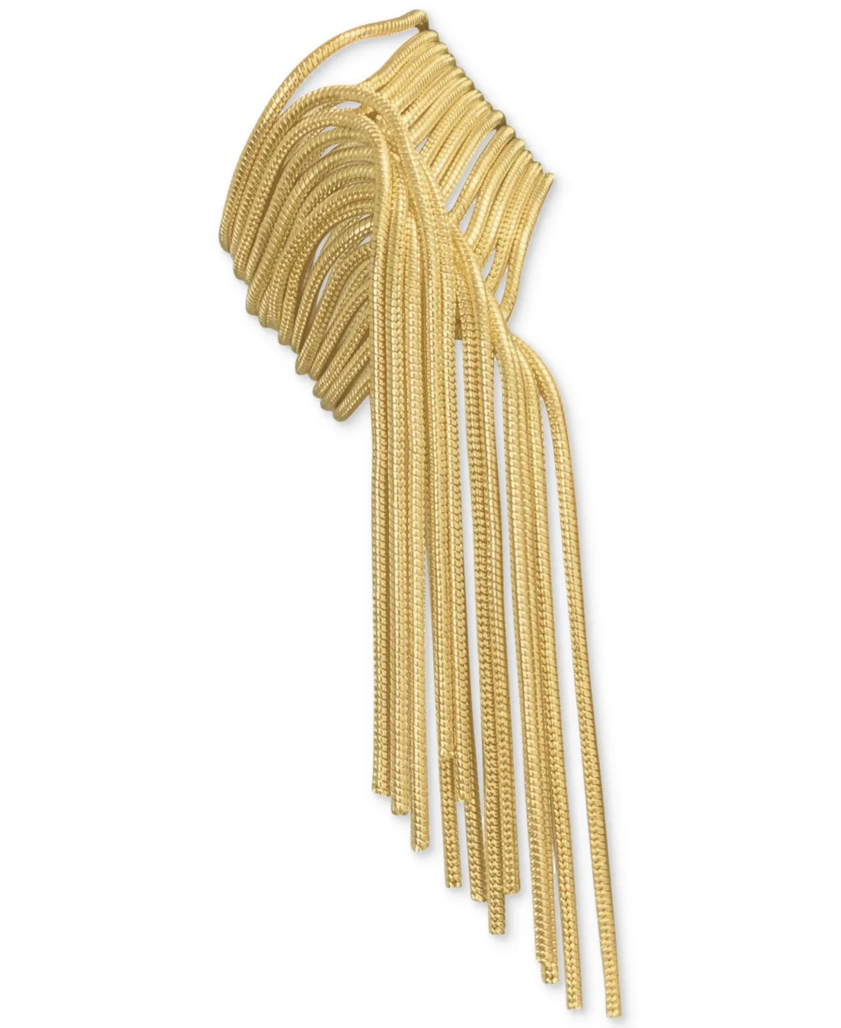 14k Gold-Plated Textured Chain Multi-Strand Statement Bracelet by Adornia