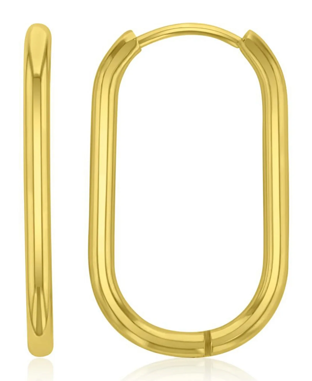 Waterproof Yellow 25mm Oval Hoop Earrings by Roxy