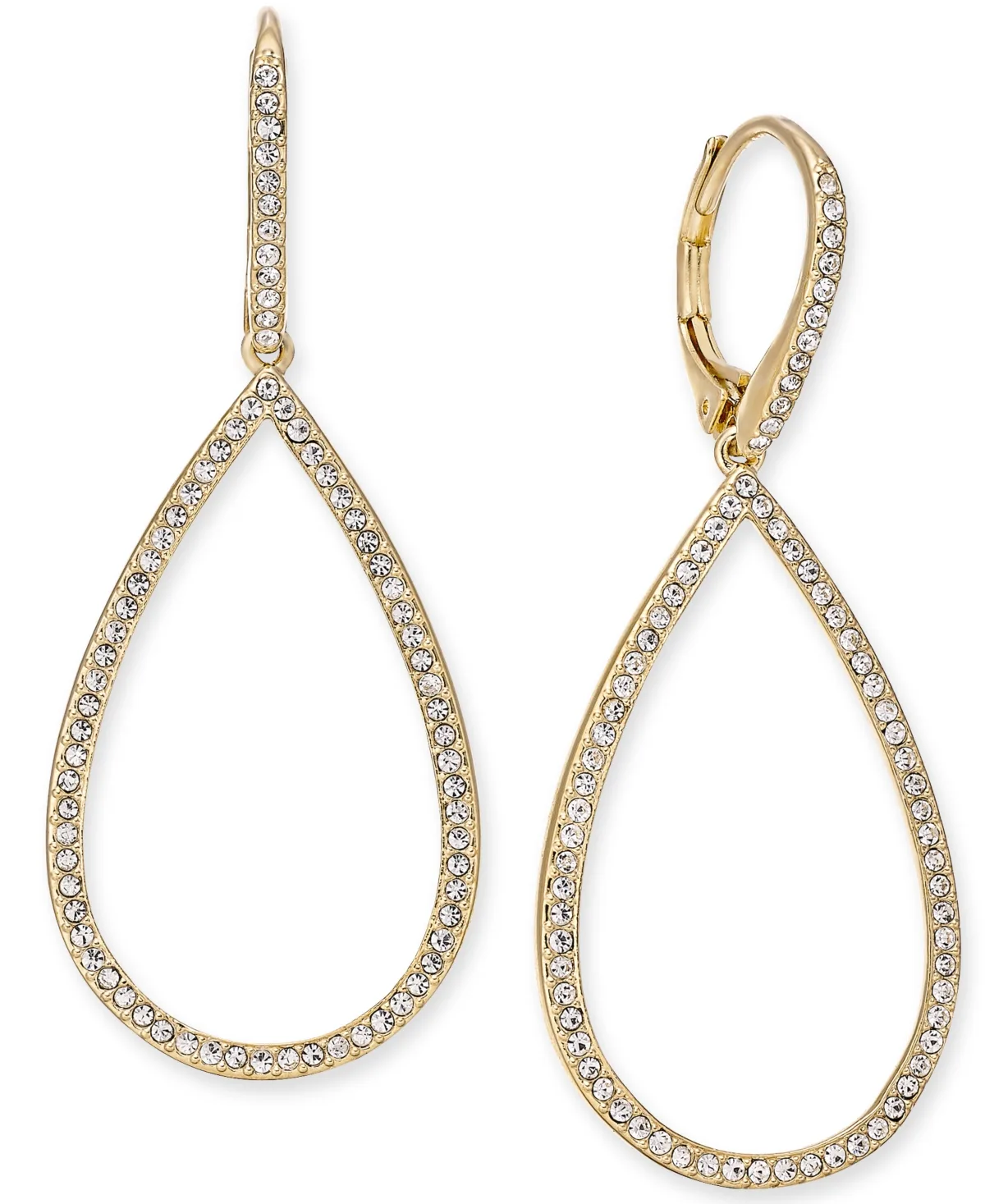 Pave Open Drop Earrings