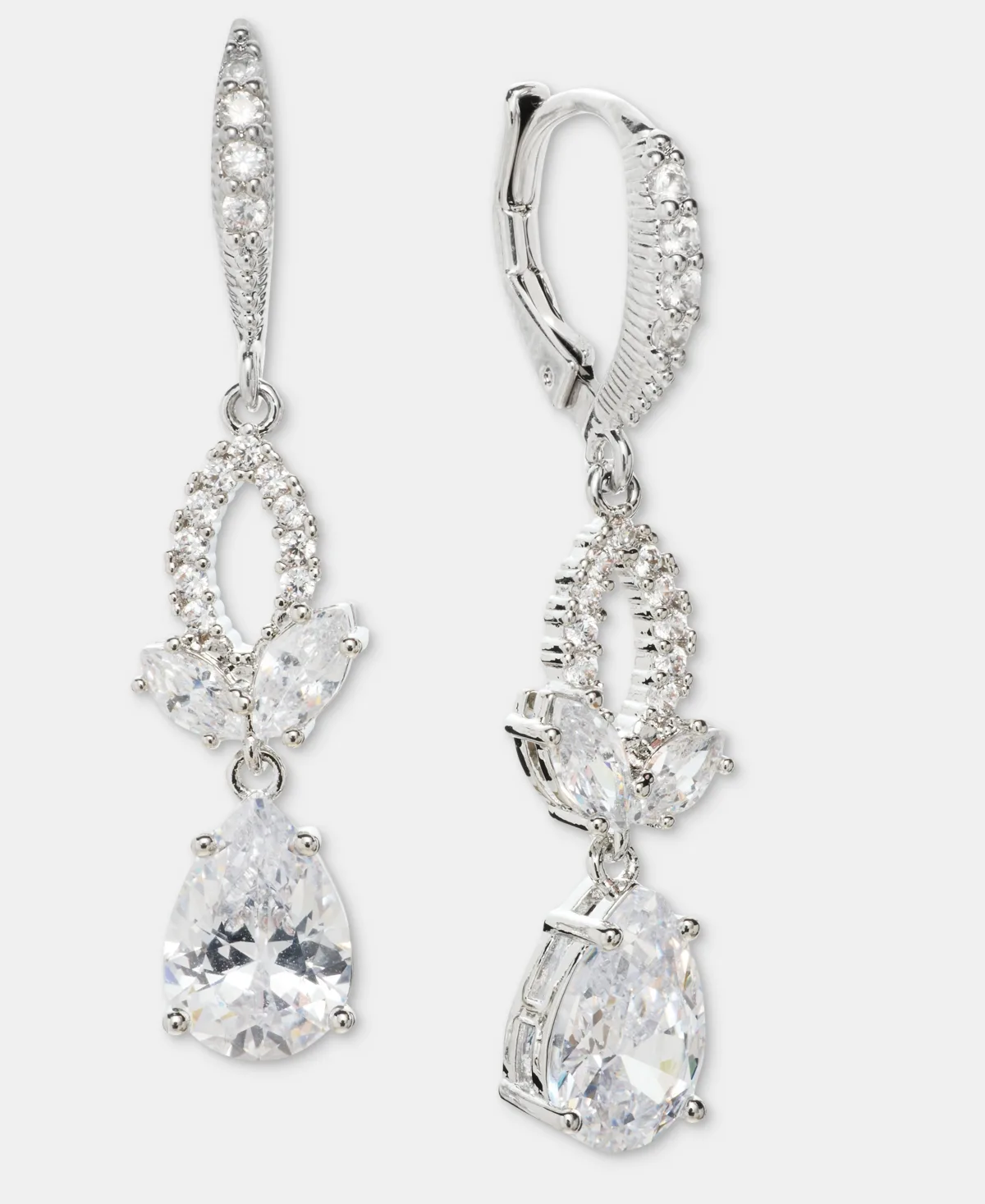 Cubic Zirconia Double Drop Earrings by Givenchy