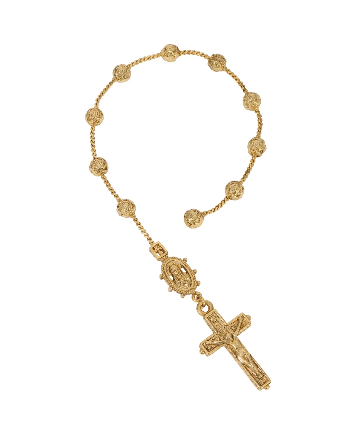 Gold Tone Crucifix Hand Rosary by Symbols Of Faith
