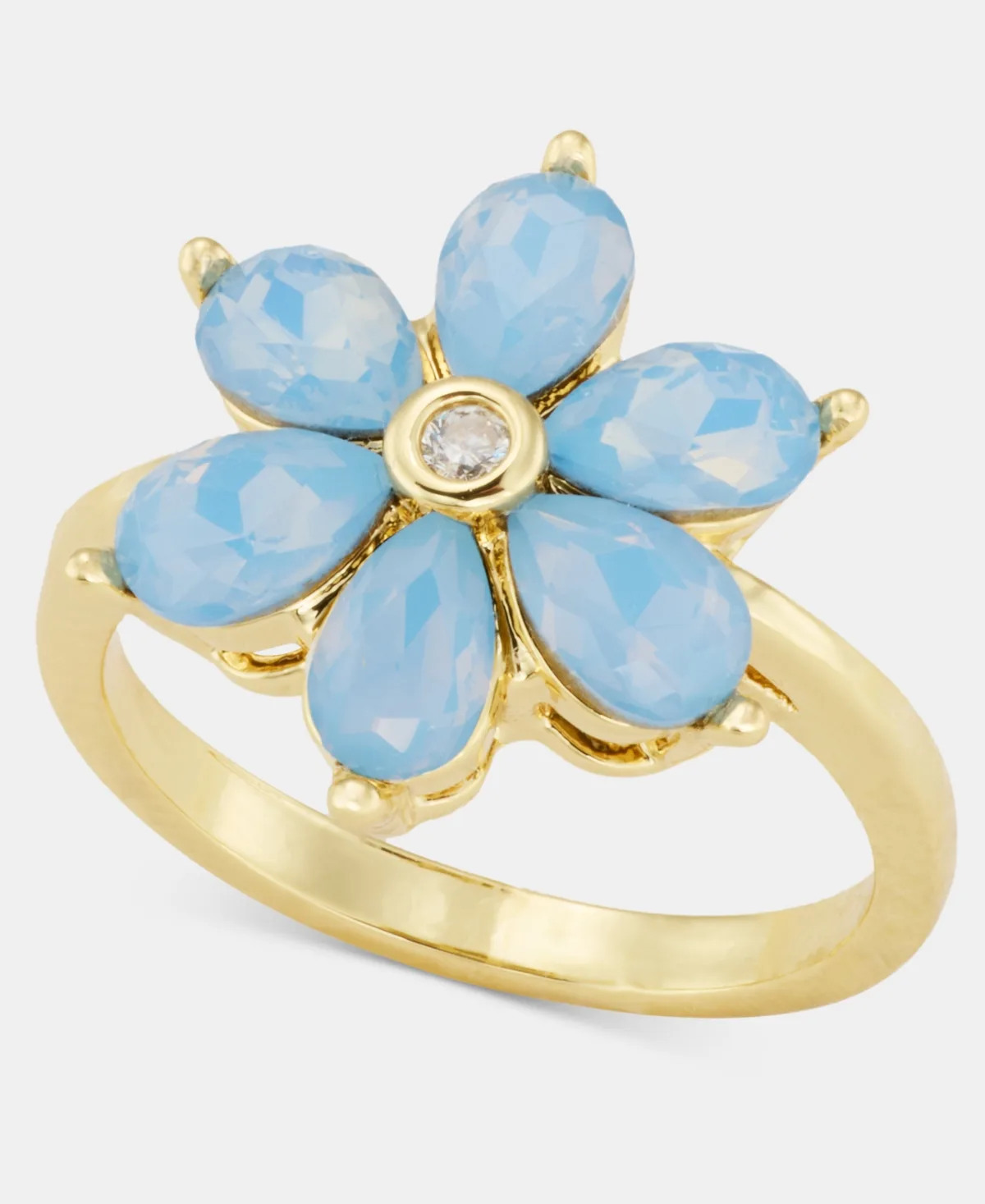 Blue Crystal Flower Ring by Charter Club