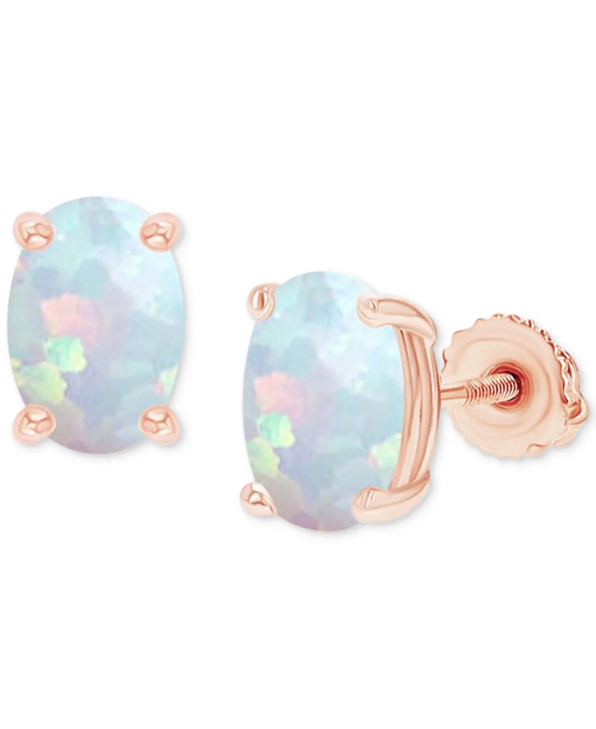 Lab-Grown Opal Screw Back Closure Stud Earrings (5/8 ct. t.w.) by Macy's