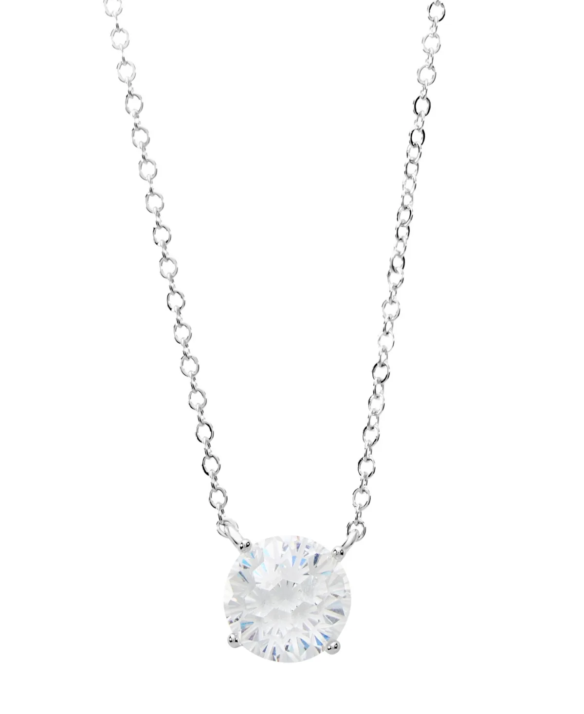 Sterling Silver Starlight Cubic Zirconia Solitaire Necklace