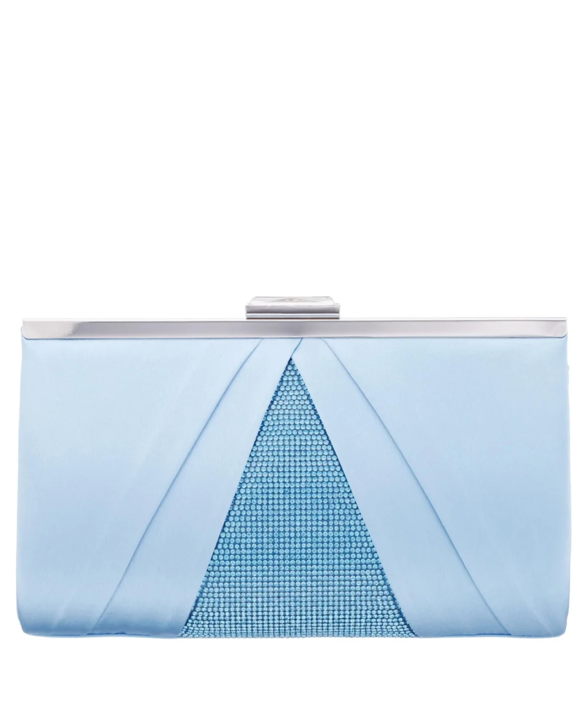 Pleated Stain Crystal Frame Clutch