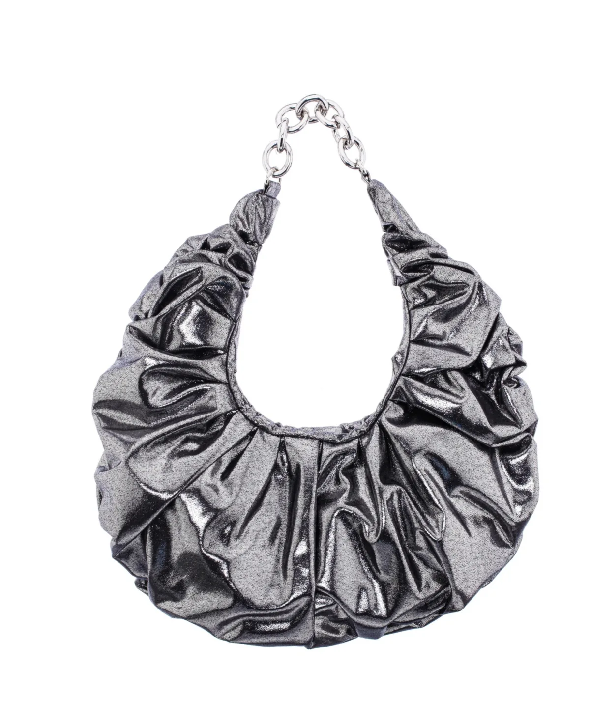 Ruched Metallic Hobo by Nina