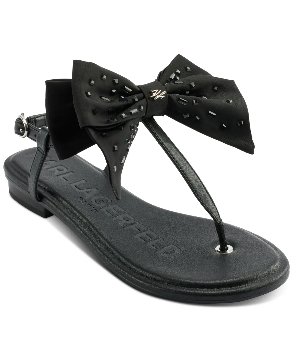 Cristi Bow Flat Sandals by Karl Lagerfeld Paris