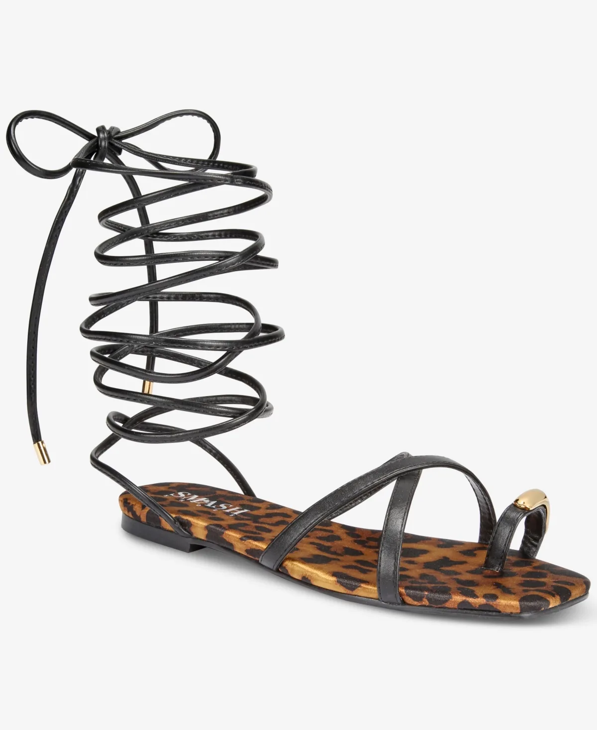 Peyton Lace Up Flat Sandals by Smash Shoes