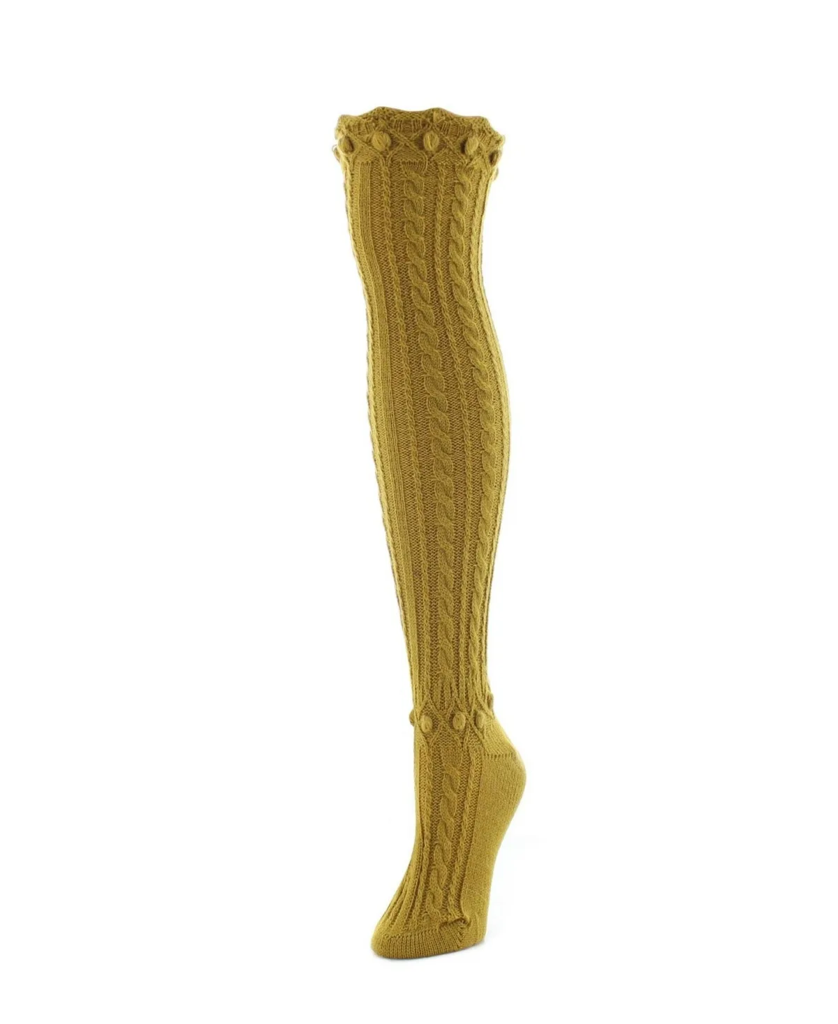 Dotty Diamond Chunky Knit Over-The-Knee Warm Socks by Memoi