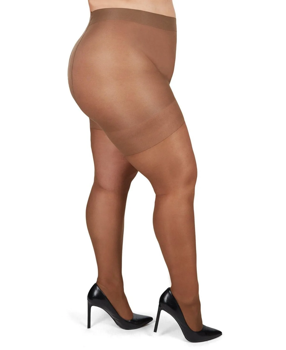 Curvy Silky Sheer Control Top Pantyhose by Memoi