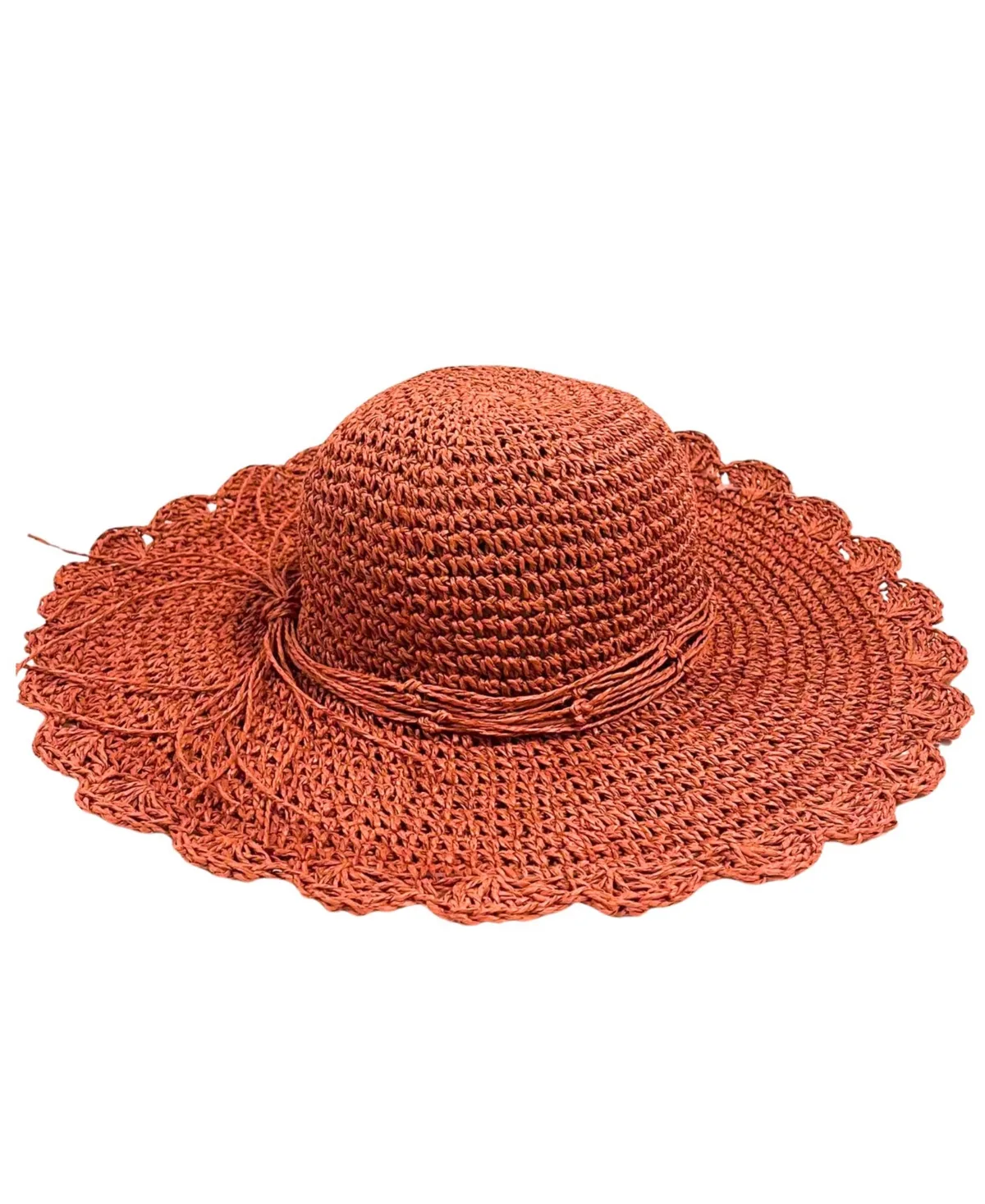 Scalloped Straw Sun Hat by Marcus Adler
