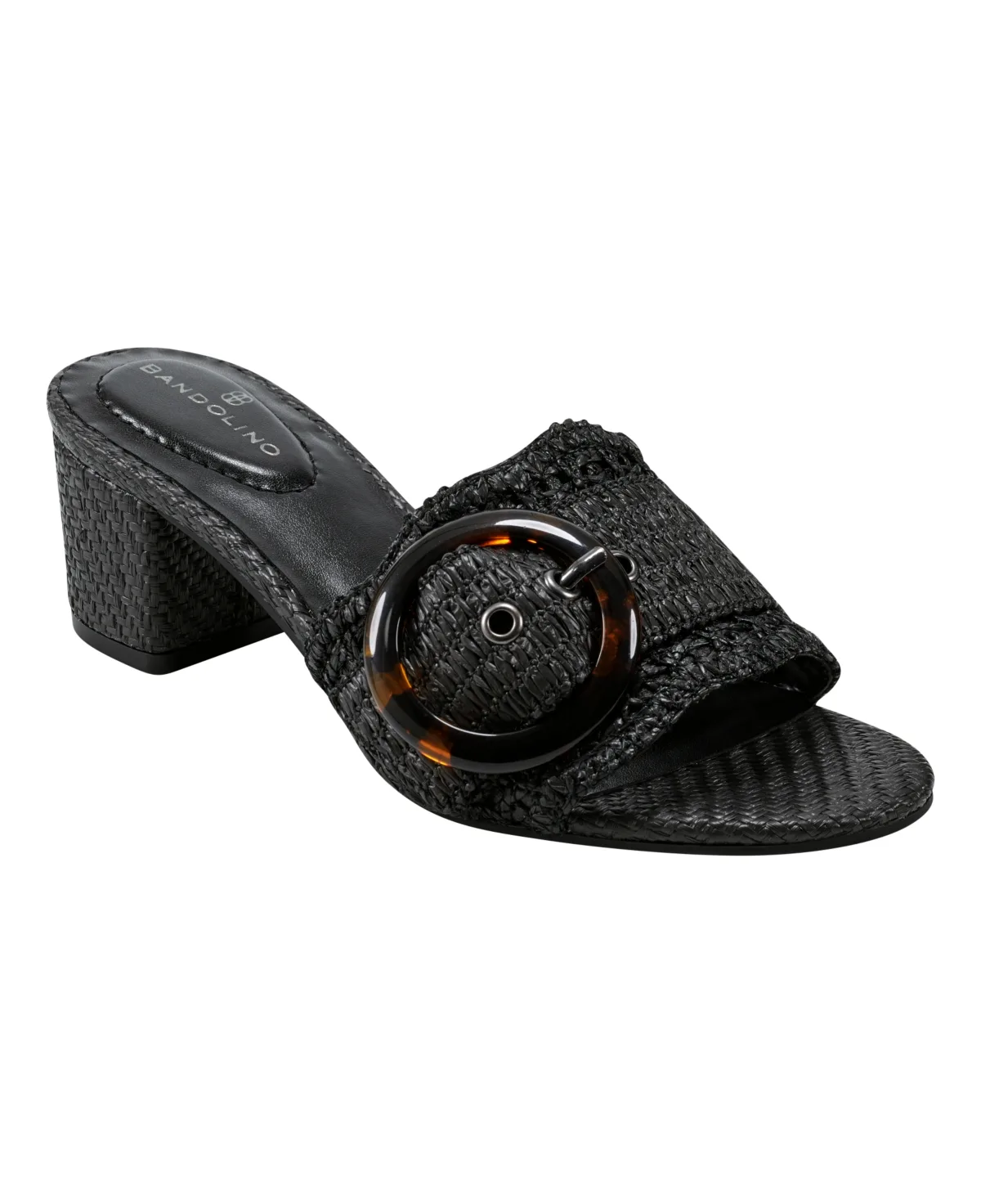 Anni Raffia Crochet Block Heel Sandals by Bandolino