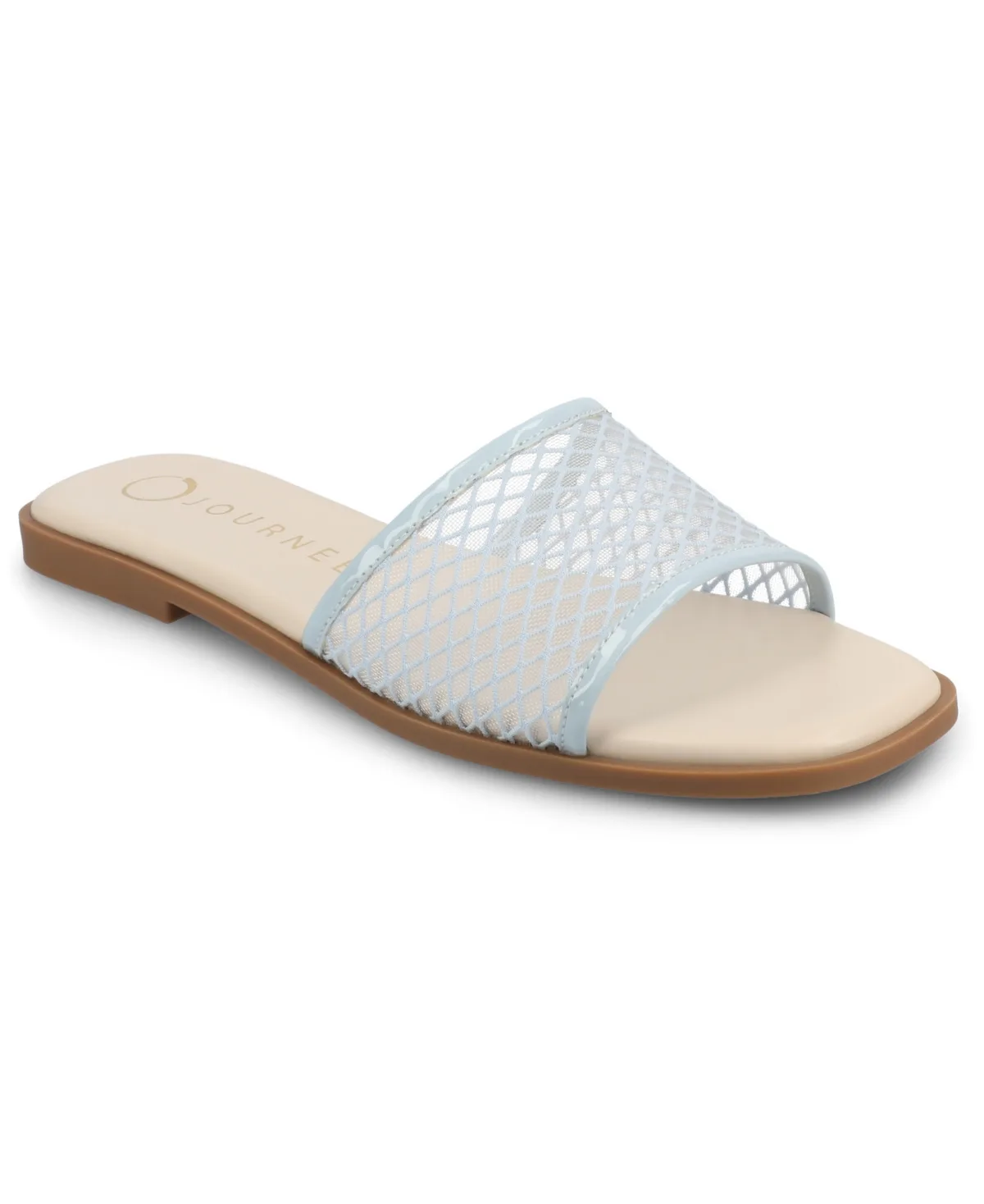Breckley Mesh Slide Flat Sandals by Journee Collection