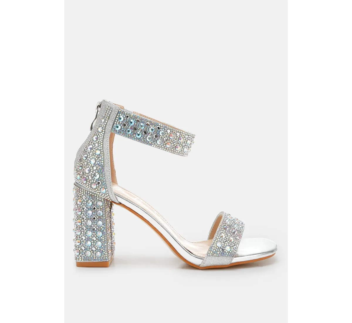 Cady Rhinestones and Sequins Block Sandals