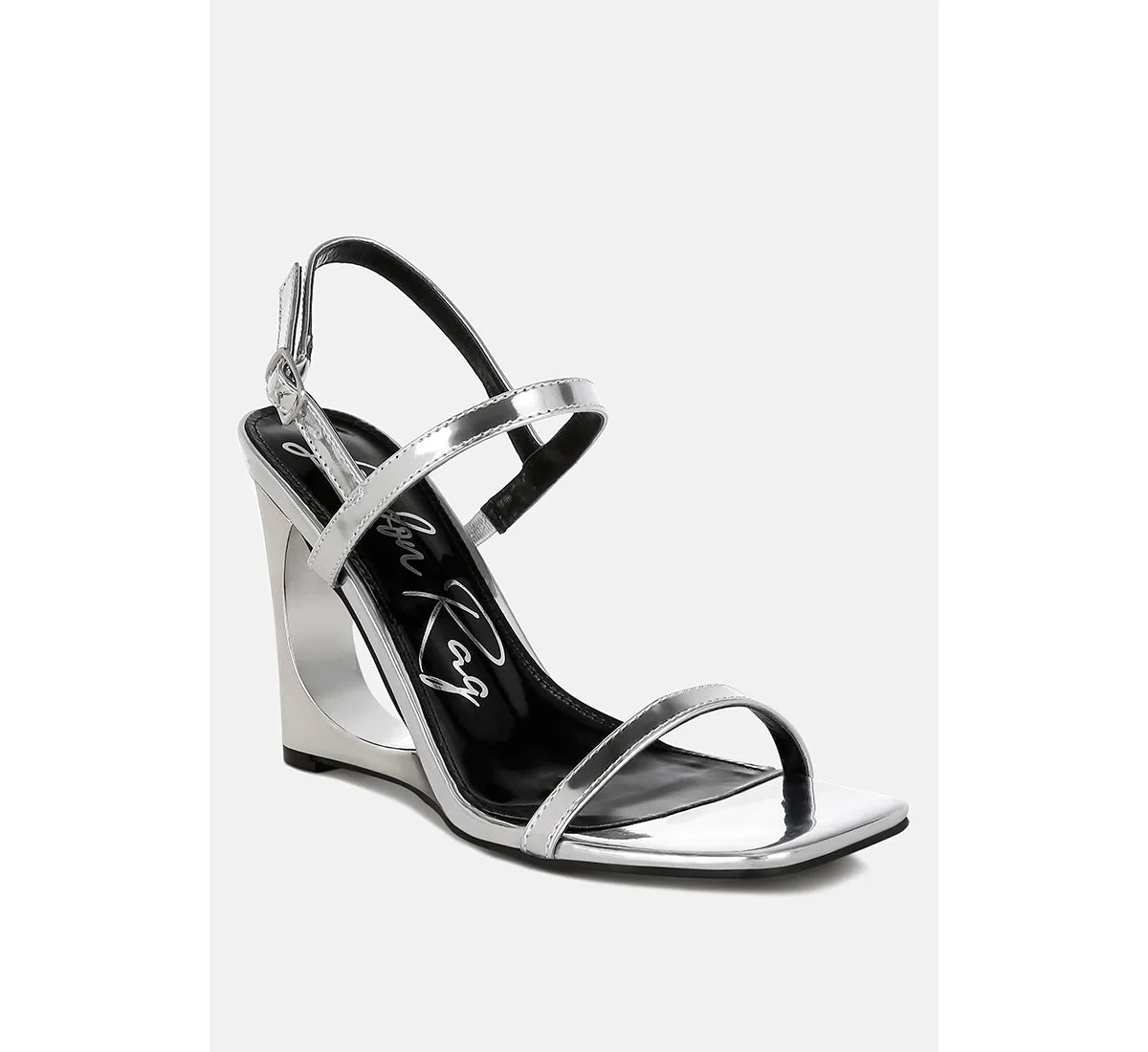 Ladra Metallic Fantasy Wedge Heel Sandals by London Rag