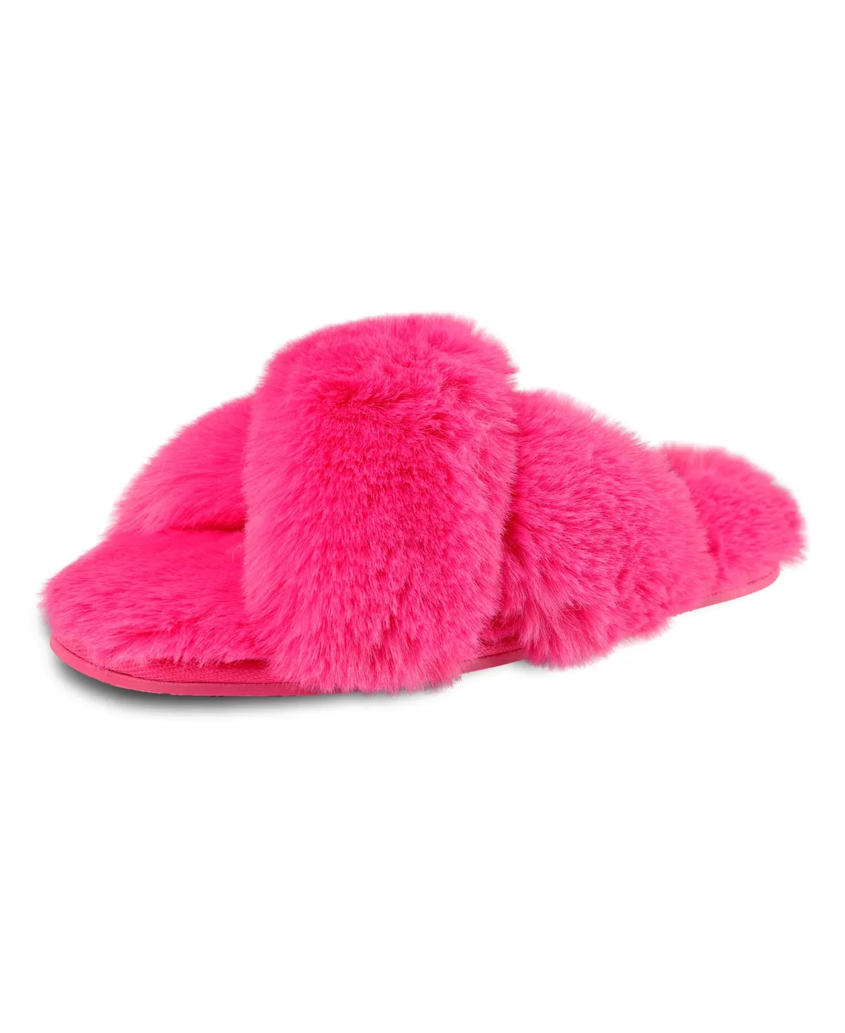 Extra Soft High Plush Cross Band Slide Slippers by Jessica Simpson