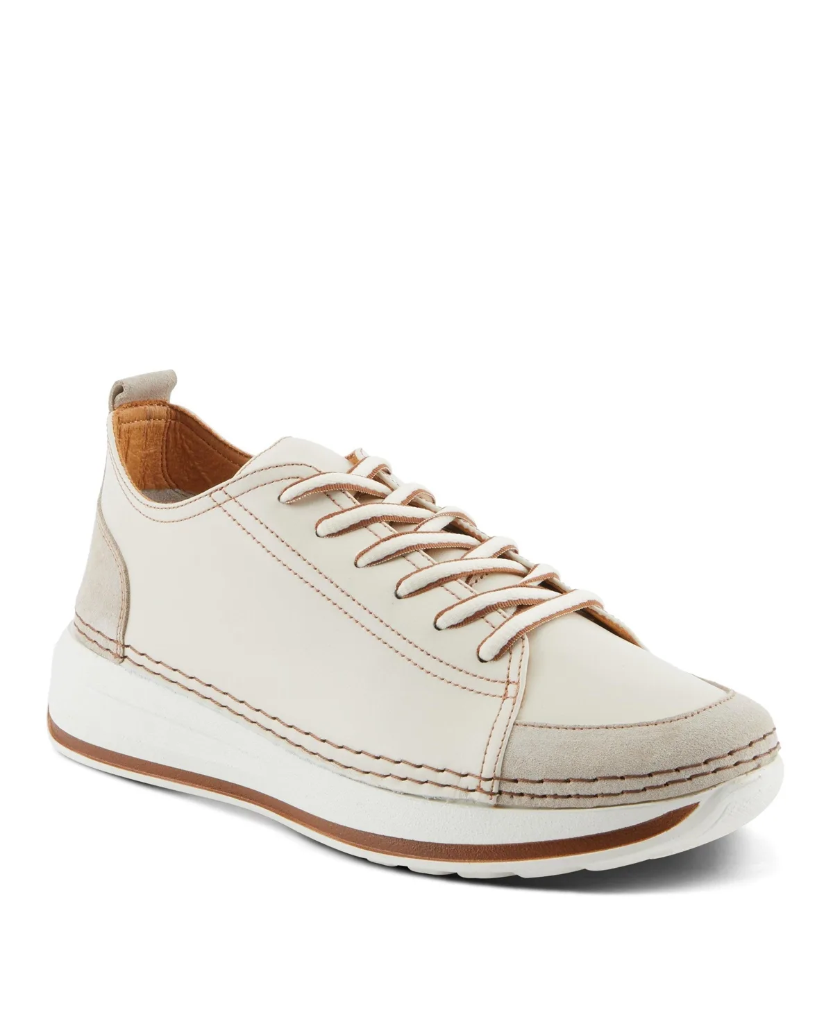 Angolan Leather and Suede Sport-Inspired Shoe with Removable Insole and Elevated Sole
