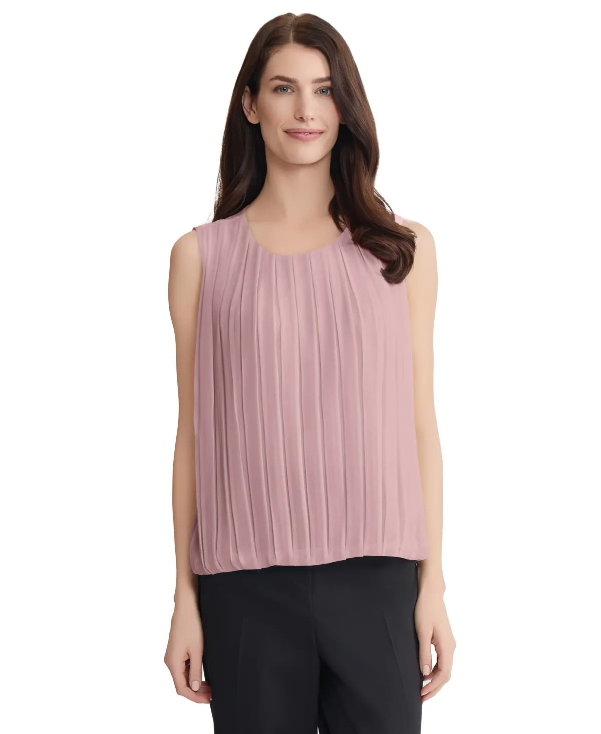 Pleated Sleeveless Top