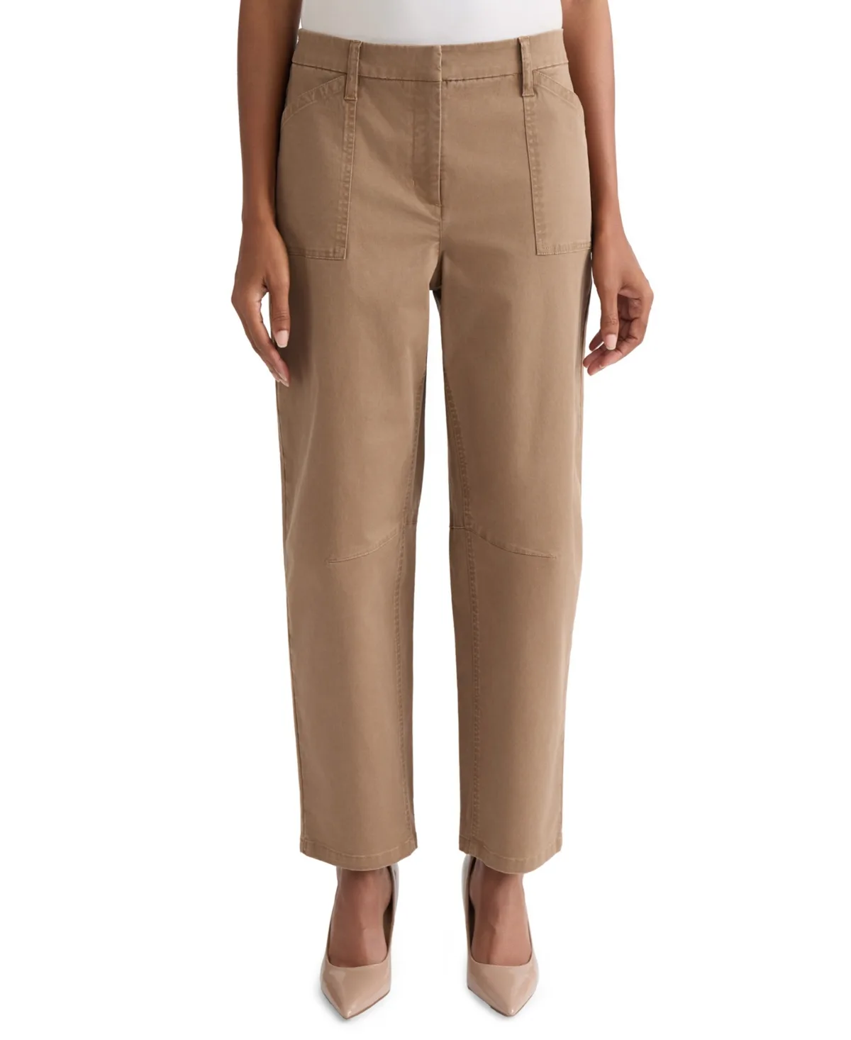 Mid-Rise Barrel-Leg Twill Jeans by Jones New York