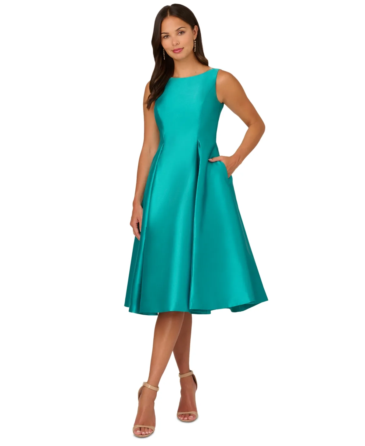 Boat-Neck A-Line Dress by Adrianna Papell