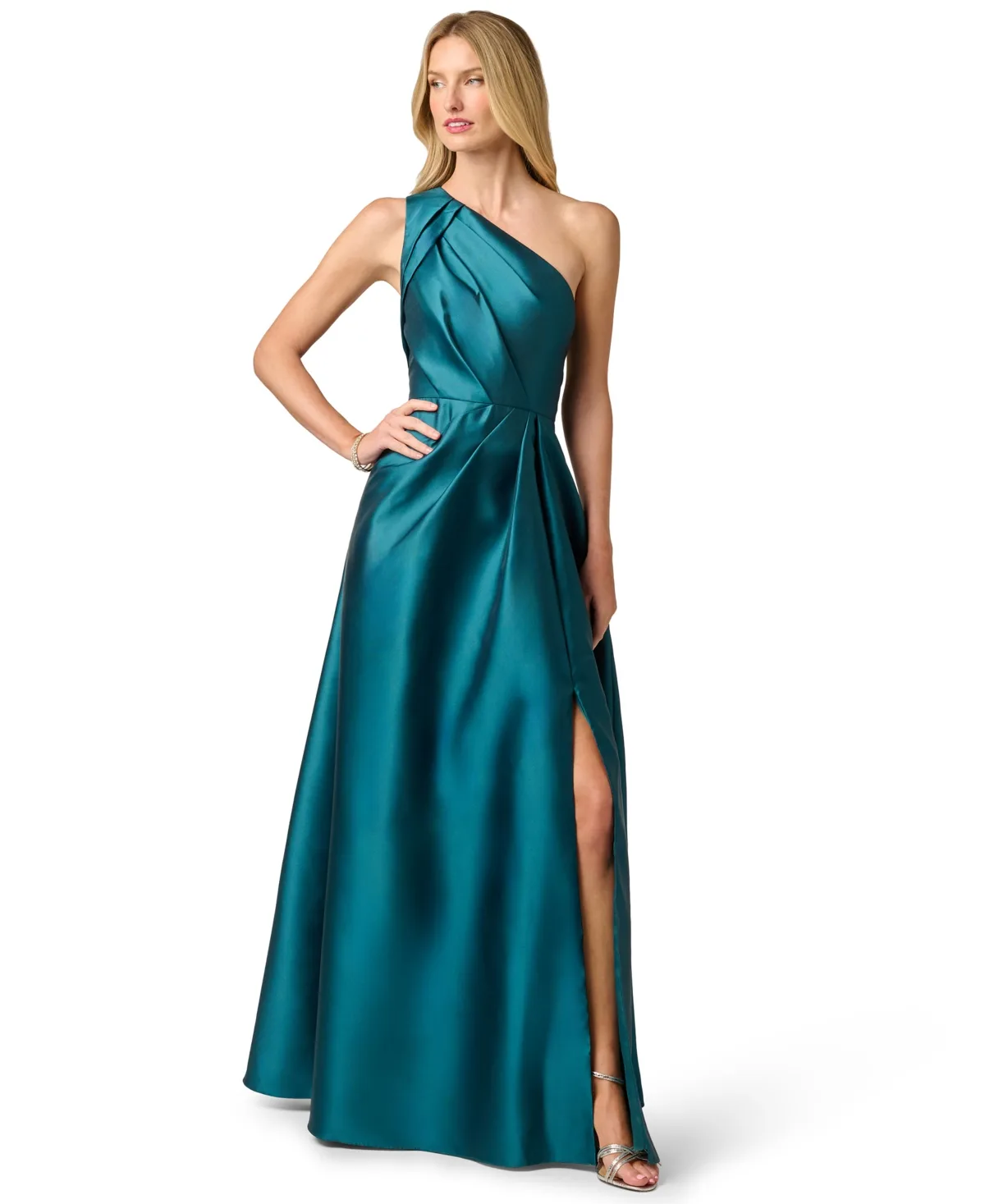 Pleated Mikado Sleeveless Dress