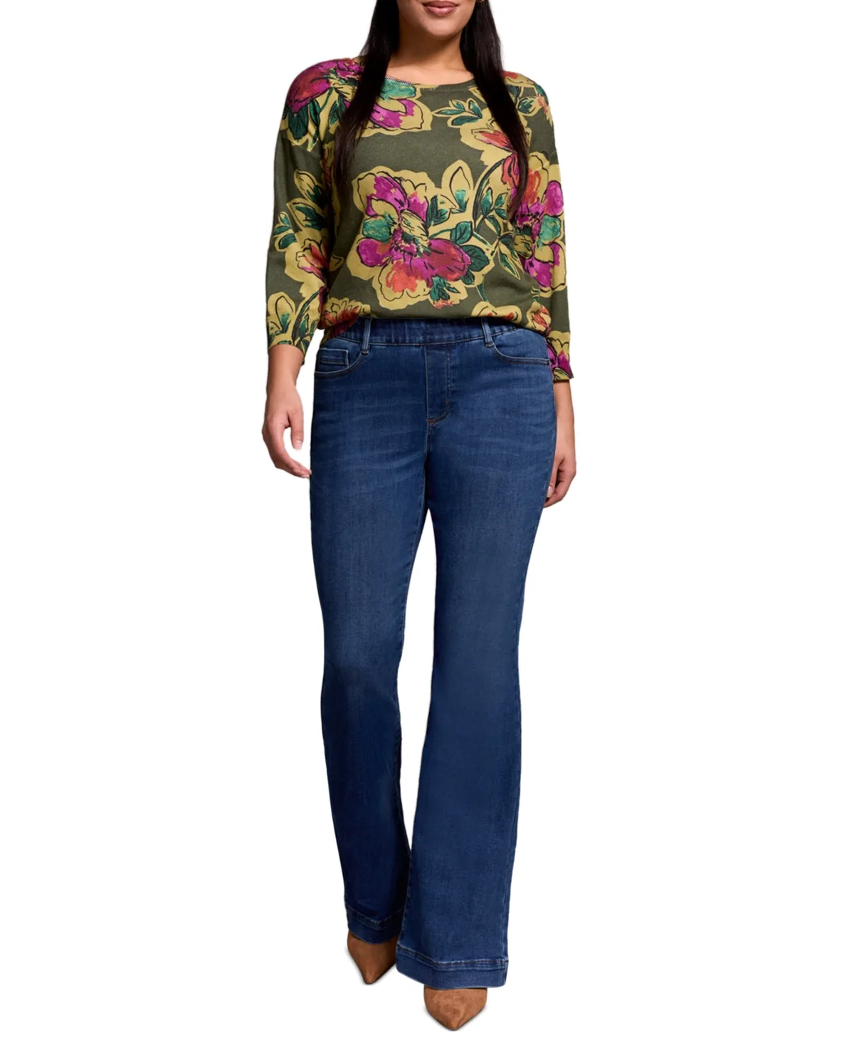 Audrey Boundless Stretch Denim Pull-On Flare Jeans by Tribal