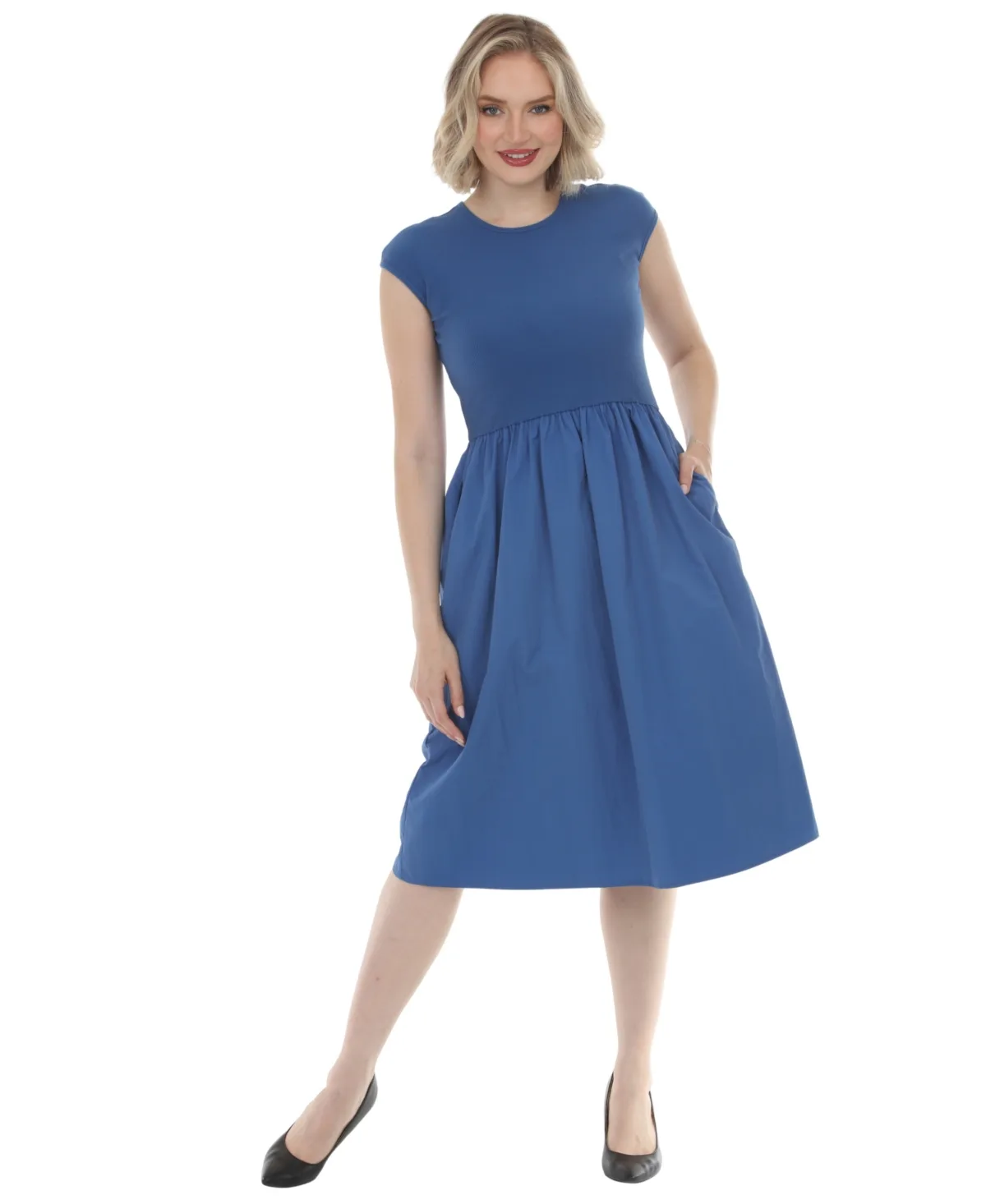 Crew Neck Midi Dress by White Mark