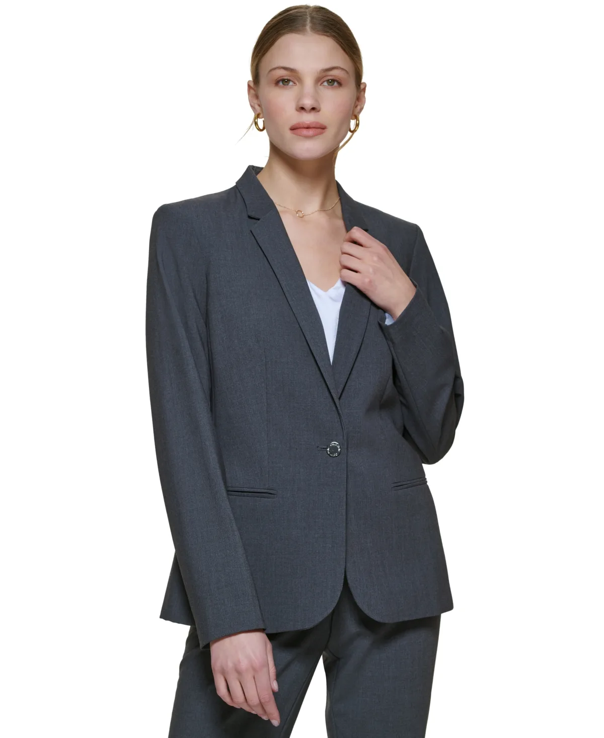 One-Button Blazer by Calvin Klein