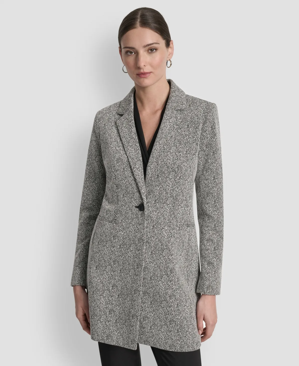 Notch-Lapel Single-Button Long-Sleeve Jacket by Dkny