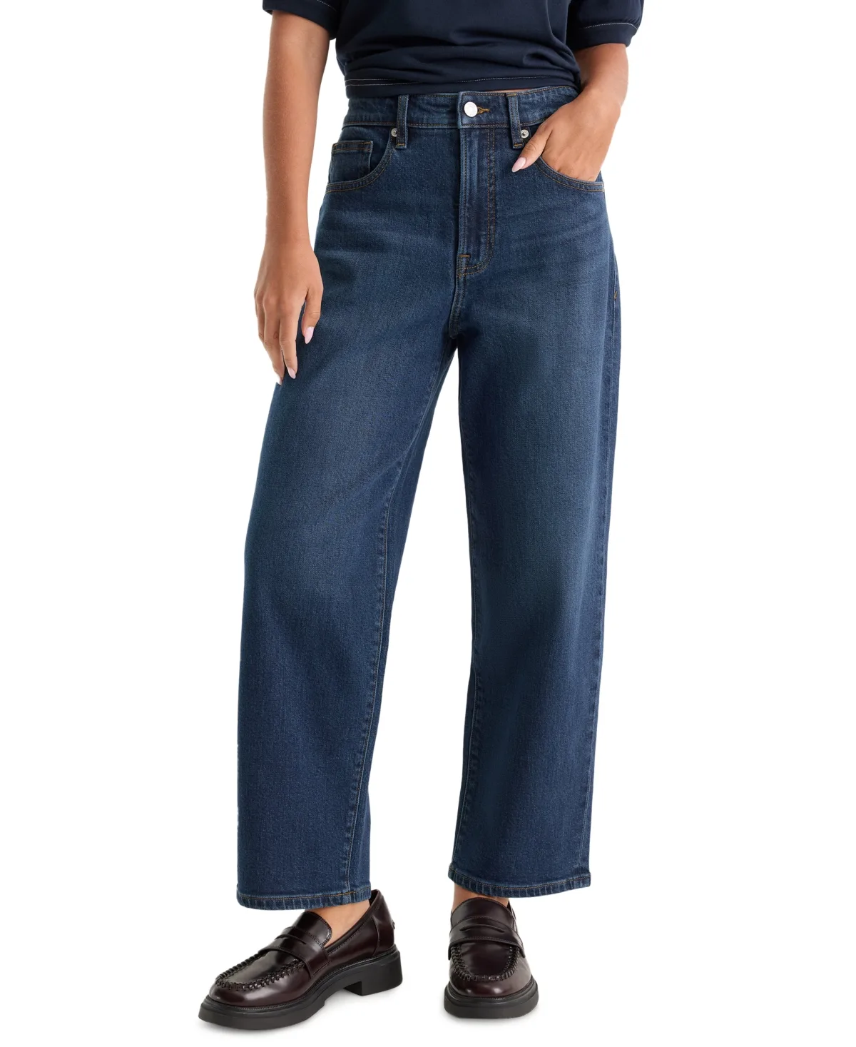 Vintage Curved Barrel Ankle Jeans by Good American