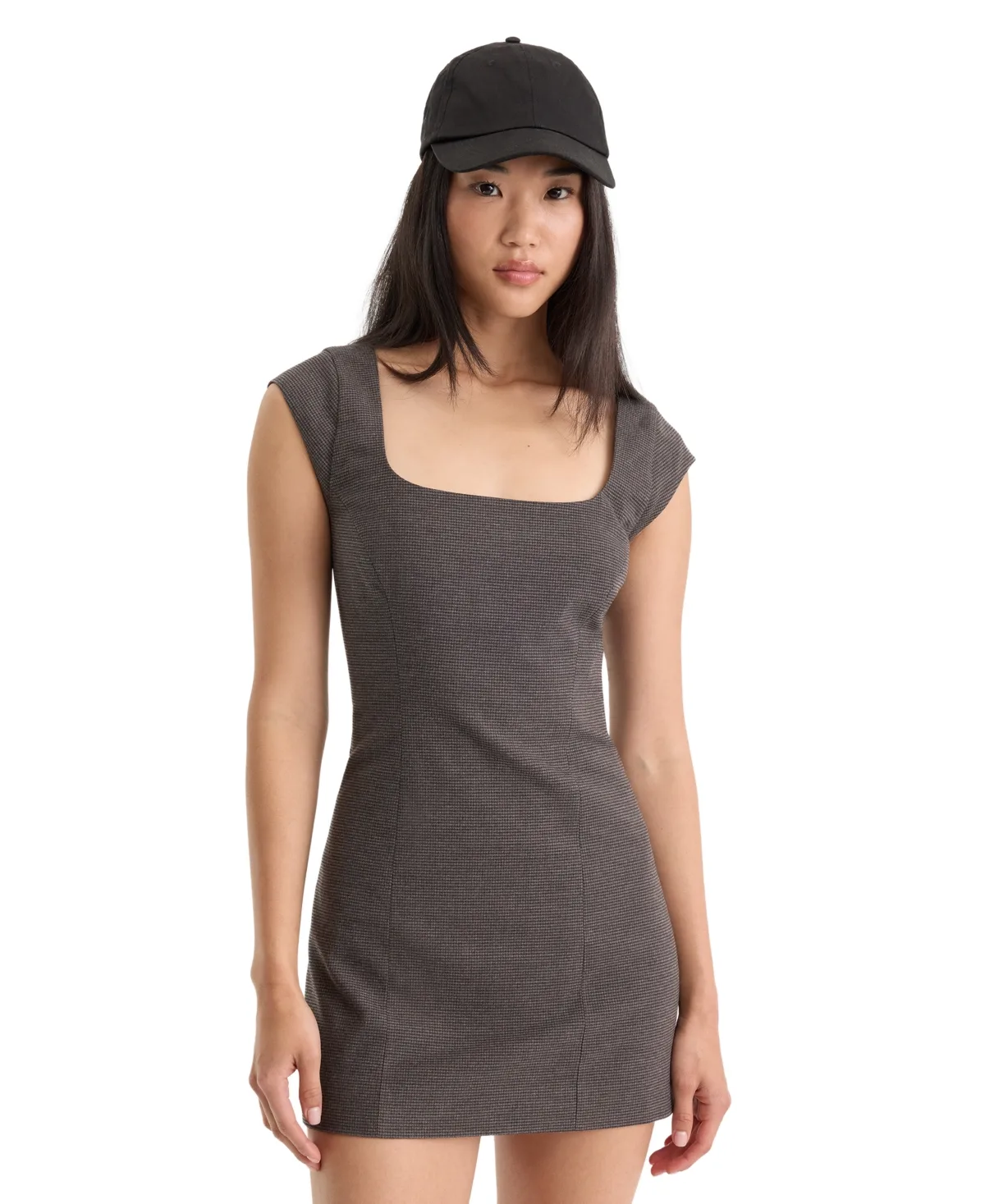 Square Neck Cap-Sleeve A-Line Dress by Good American