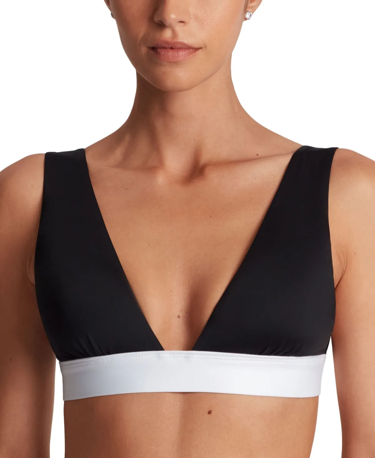 Banded Modern V-Neck Bikini Top by Lauren Ralph Lauren
