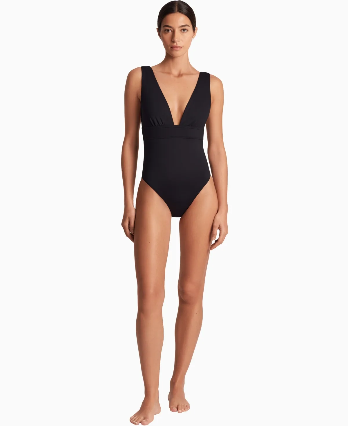 Modern V-Neck One-Piece Swimsuit by Lauren Ralph Lauren