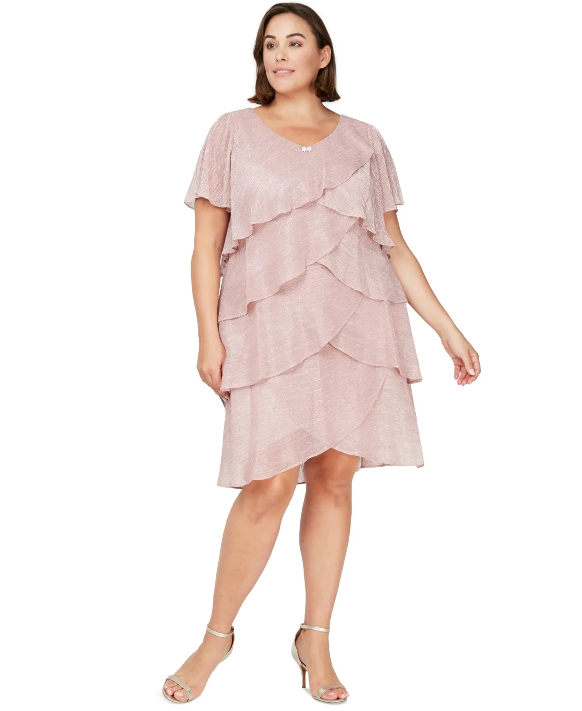 Tiered Metallic Dress by Sl Fashions