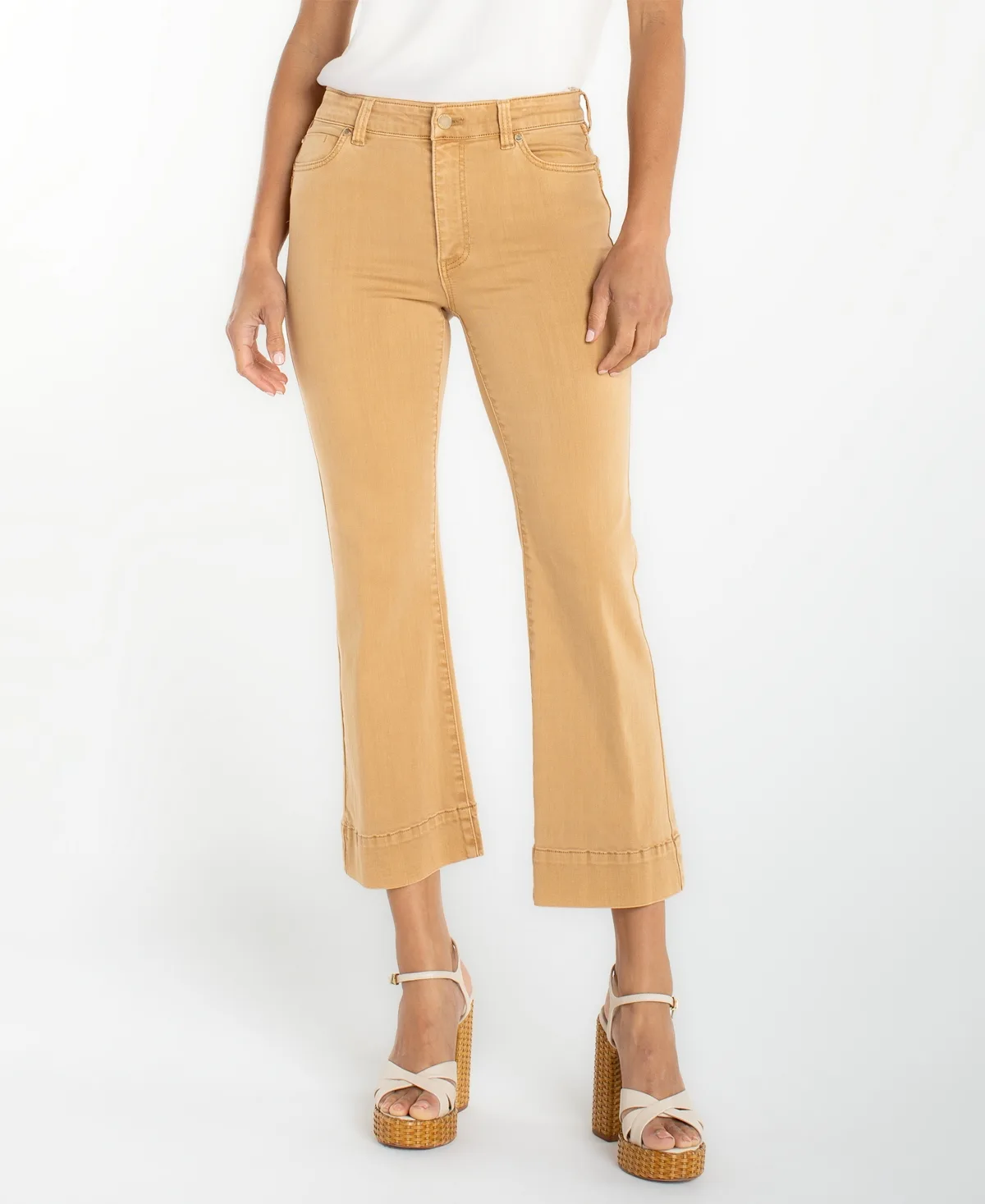 Hannah Crop Flare Hugger Jeans by Liverpool Los Angeles